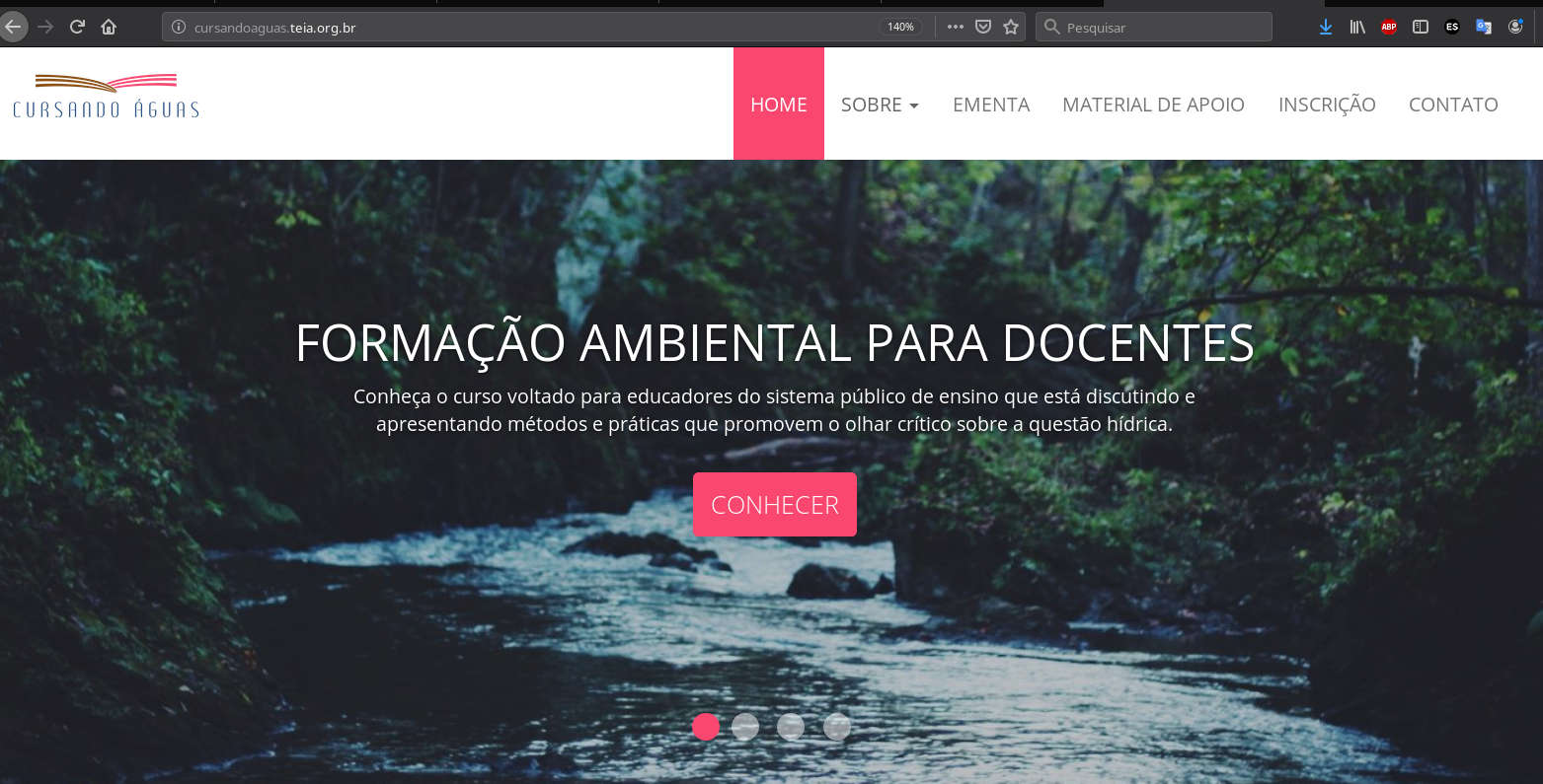 Print do site Cursando Águas